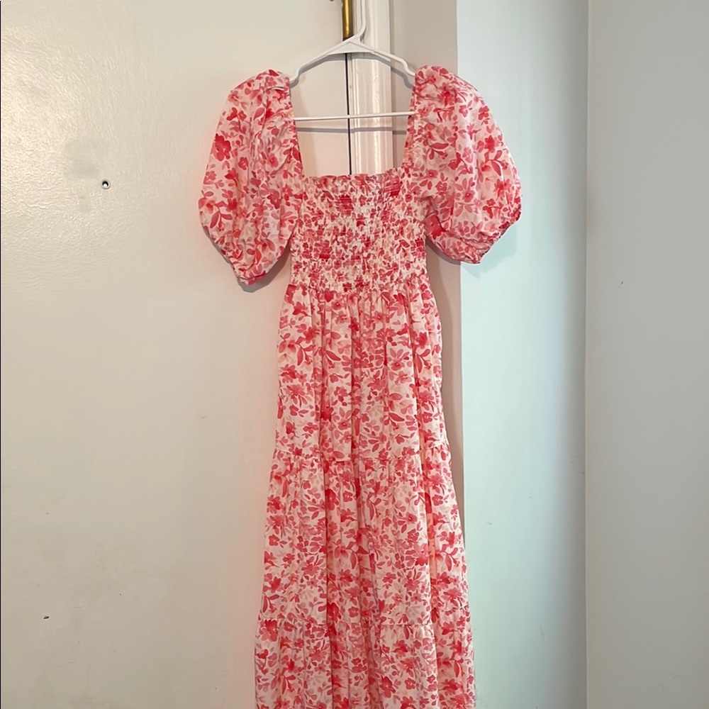 Floral Puff Sleeve Maxi Dress